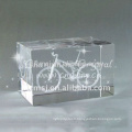 Cube en verre de cristal de laser de haute catégorie pour la décoration à la maison